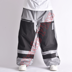 Personalizado de ajuste holgado Hipster esquí nieve pantalones holgados cortavientos cremallera Fabricación de estilo Hip Hop a prueba de viento Cargo ropa de esquí - Product Image 6