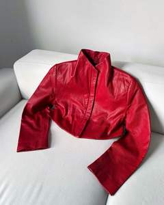 Varsity Chaqueta de cuero Invierno XL Piel de oveja Tela estampada desmontable Teñido liso con piel de oveja - Product Image 1