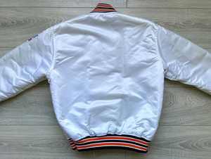 Veste bomber en satin personnalisée de haute qualité en gros rouge et blanc pour hommes Baseball Varsity - Product Image 2