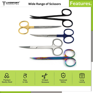 Ciseaux à micro dissection Iris, acier chirurgical incurvé/droit ophtalmique, chirurgie plastique rhinoplastie ciseaux autoclavable CE - Product Image 3