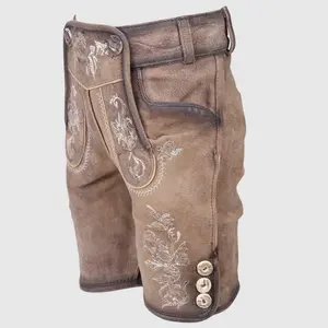 Short en daim véritable pour homme, vêtement en cuir, nouvelle collection - Product Image 3