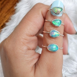 Anillo de Plata de Ley 925 con anillos de diseñador de piedras preciosas de ópalo etíope original, anillo al por mayor, joyería a precio de fábrica - Product Image 1