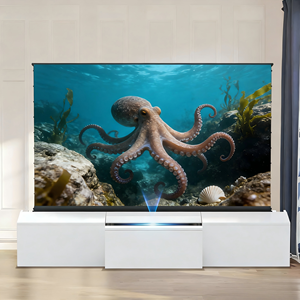 PerfecTisan Mueble para <span class=keywords><strong>TV</strong></span> Láser Blanco Todo en Uno de <span class=keywords><strong>100</strong></span> <span class=keywords><strong>Pulgadas</strong></span> con Proyección Ultra Corta para Pantalla de Proyección UST ALR que se Levanta del Suelo - Product Image 6