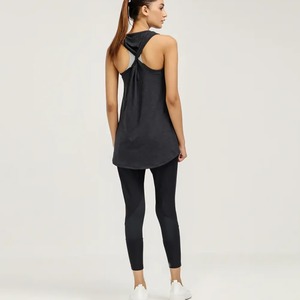 Débardeurs tricotés en coton biologique solide à séchage rapide et respirant avec logo personnalisé gratuit en gros pour les femmes - Product Image 4