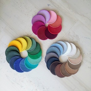 Wholesale Custom Print Logo Sublimation Blanks-Coasters Round-<b>Square</b> Colorful-Leather Sublimation-Coaster - Product Image 1