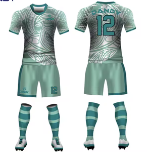 Conjuntos de camisetas de fútbol de malla de diseño personalizado de fábrica, uniforme de Rugby de fútbol americano Unisex, 100% poliéster, secado rápido, transpirable - Product Image 5