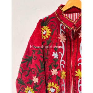 เสื้อแจ็คเก็ตกำมะหยี่สไตล์โบฮีเมียนหรูหรา พร้อมลายปักดอกไม้ ดีไซน์ถักมือ ผ้าฝ้ายเนื้อนุ่ม แห้งเร็ว - Product Image 3