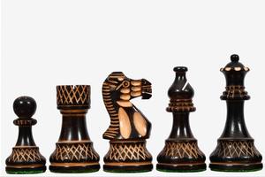 Juego de Ajedrez de Lujo con Piezas de Madera de Boj Quemada Talladas a Mano en Caja de Madera Quemada de 3.8 a un Precio Accesible - Product Image 4