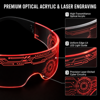 Lunettes LED lumineuses colorées à technologie nid d'abeille, double commande, 12 modes, essentielles pour les festivals de musique, les boîtes de nuit et les soirées.