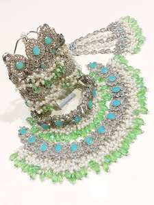 Ensemble de bijoux de mariée en acier inoxydable lourd avec strass, plaqué argent, collier classique à plusieurs rangs, boucles d'oreilles cloutées, anniversaire, femme - Product Image 4