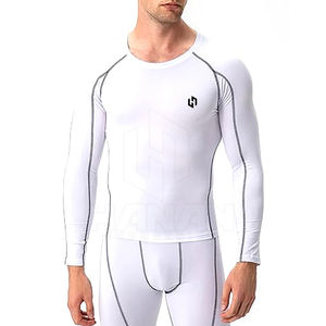 Camisas de compresión de hombre de manga larga de color personalizado de alta calidad con logotipo personalizado de características transpirables a precio barato - Product Image 4