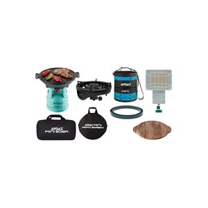 Barbecue pratico, fornello Extra + borsa + stufa + borsa stufa + borsa da Barbecue + Base in legno per Barbecue + Mini Base