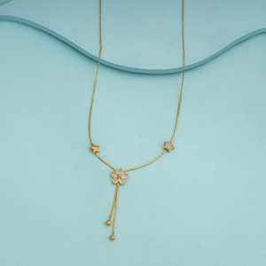 Collier Bohème Tendance en Alliage Plaqué Or avec Chaîne en Laiton Ornée de Maillons en Forme de Fleur et de Chiffre, Idéal pour un Cadeau, avec Zircon, Diamant et Perle - Product Image 1