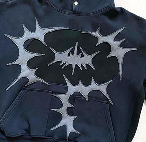 เสื้อฮู้ดดี้โอเวอร์ไซส์ผ้าวาฟเฟิลเนื้อหนา 500gsm ผ้าฝ้ายวินเทจ ซิปหน้า ล้างสีแบบแอซิดวอช แต่งดีเทลขาดๆ ผ้าฝ้ายแท้ 100% ทรงครอป - Product Image 6