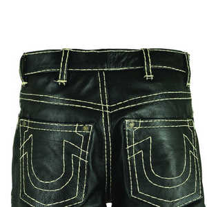 Pantalón de cuero de color sólido al mejor precio Pantalón de hombre de cuero genuino alto Precio barato Pantalones de cuero para hombre - Product Image 5