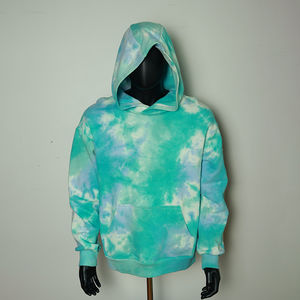 Sudadera con Capucha Extra Grande de Estilo Vintage con Estampado Tie-Dye, Algodón Grueso, Corte Cuadrado, Peso Pesado, con Puntadas Cruzadas, 2026 OEM HSI - Product Image 1