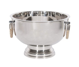 ชามแชมเปญเหล็กสีเงินตกแต่งใหม่สำหรับจัดเลี้ยงไวน์ทรงกลมที่ทำความเย็นเป็นมิตรต่อสิ่งแวดล้อมใช้ในงานปาร์ตี้ที่บาร์ - Product Image 3