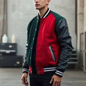 Chaqueta universitaria personalizada con capucha con cremallera, diseño OEM para mujer, Mangas de cuero, pedido a granel, hecho en Pakistán, MOQ bajo - Product Image 5