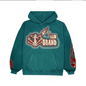 Ropa de calle vintage marca Boxy Fit ácido lavado desgastado L polar algodón Sudadera con capucha logotipo personalizado MOQ 1PC - Product Image 3