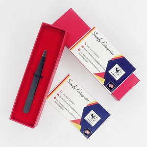 Pinzas para cejas de acero inoxidable de Color mate negro inclinado claro de 1,5mm de alta calidad con caja sostenible de Punta inclinada incluida - Product Image 3