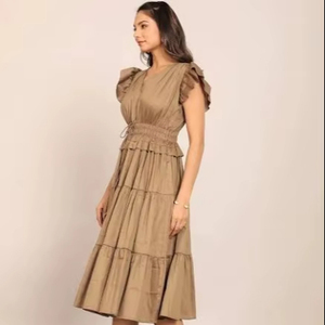 Robe élégante en coton indien fait à la main, cadeau de lune de miel de mariée personnalisé pour son été, robe de voyage confortable - Product Image 1