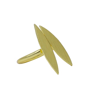 Vintage Fashionable Brass and Alloy Gold-Plated Plant Pattern <b>Ring</b> Trendy Statement for Children Gift Purpose - Product Image 2