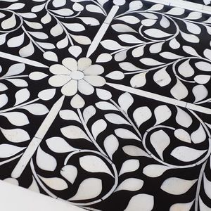 Plateau de service en incrustation d'os rectangulaire fait à la main luxueux accessoire de maison en perles de taille personnalisée pour le service alimentaire polyvalent - Product Image 5