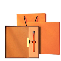 Cuaderno de Tapa Dura de Cuero Promocional A5 con Costuras Cosidas, Bolígrafo Personalizado, Juego de Regalo Empresarial, Impresión en Color CMYK