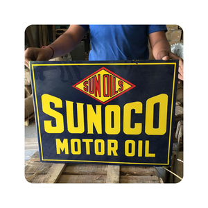 Metal Crafts Motor Oil Screen Printed Técnica esmaltada Custom Die Cut Vintage Tin Metal Signs Fabricante - Product Image 2