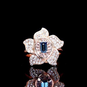 Vente chaude Fine Or Rose Bagues De Mariée Diamant Zircone Bijoux De Mariage pour Femmes - Product Image 4