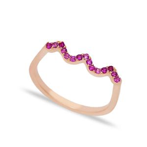 Ruby CZ piedra zigzag circón piedra anillo con cuentas turco hecho a mano 925 plata esterlina joyería al por mayor joyería pequeña - Product Image 4