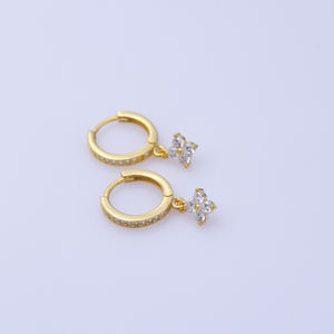 Boucles d'oreilles pendantes en argent sterling en forme de fleur de zircon, bijoux tendance faits à la main pour femmes - Product Image 6