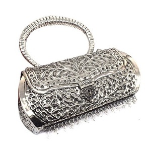 Designer Brass Metal Evening <b>Clutch</b> <b>Bag</b> Handmade Indian Party Purse Elegant Wedding Handbag for Ladies - Product Image 6