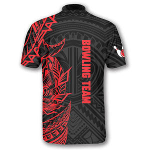 Customizable Performance Bowling Shirt with Quarter-Button-Down Closure, Vibrant Sublimated Graphics, and Breathable - Product Image 3