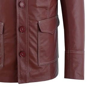 Veste de moto en cuir véritable de haute qualité avec logo personnalisé, coupe-vent, imperméable, manches longues, design unique, couleur unie pour tous - Product Image 6