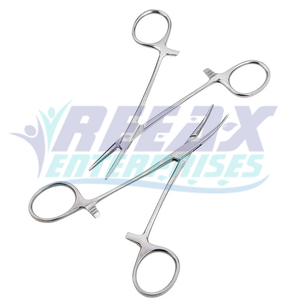 Pinzas quirúrgicas REEAX ENTERPRISES, abrazaderas de bloqueo de punta recta curvada, acero inoxidable para cirugía, novedad - Product Image 1