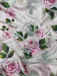 À la mode imprimé fleuri travail manuel doux Tebby soie Saree Designer femmes soie Sari ethnique travail lourd exclusif meilleur prix pour adultes - Product Image 4