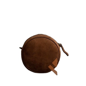 Venta al por mayor estilo vintage 100% cuero genuino círculo redondo geométrico vaca ocultar impreso Sling bolsos de cuero genuino de moda - Product Image 3