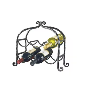 Porte-bouteilles rectangulaire en métal Design créatif Comptoir en métal empilable Support de stockage de vin par décor impex - Product Image 3