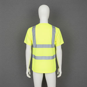 Chemises polo de sécurité à manches courtes personnalisées de haute qualité, respirantes, 100% polyester, vêtements de travail haute visibilité, bande réfléchissante, classe 2 ANSI - Product Image 6