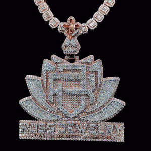 Plata de Ley 925 de la mejor calidad VVS Moissanite Christian 10K chapado en oro colgante Lottas letra cierre personalizado joyería de Hip Hop - Product Image 3