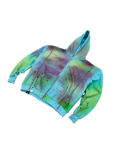 Sudadera con Capucha Extra Grande de Estilo Desgastado con Lavado Ácido Personalizada, Sudadera con Capucha para Hombre con Efecto Desgastado y Decoración de Cremallera - Product Image 4