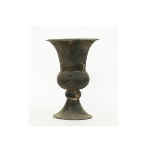 Maceta de urnas de jardín de Metal con acabado antiguo con mango y Pedestal para maceta de plantas de Metal decorativa para jardín al aire libre - Product Image 4