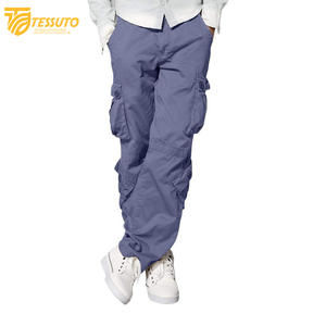 Pantalones cargo de algodón 100% de alta calidad para hombre, pantalones largos para exteriores, estilo deportivo informal táctico, liso, teñido, de lana media, bajo MOQ - Product Image 1