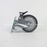 Chariot à roulettes en PU avec noyau en PP, roulement à billes double, capacité de charge 80-130 kg, frein en plastique, idéal pour hôtels, restaurants, commerce de détail