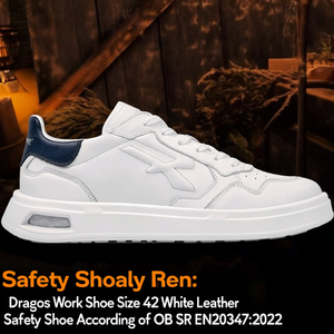 Zapato de Trabajo Dragos Talla 42, Zapato de Seguridad de Cuero Blanco Según Norma OB SR EN20347:2022 - Product Image 3