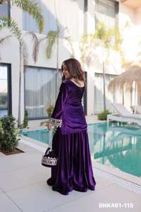 Dernier Kurti Plazo pour femme en velours glacé de créateur avec broderie Zari et travail de miroir véritable, exportateur de mode à prix le plus bas - Product Image 6