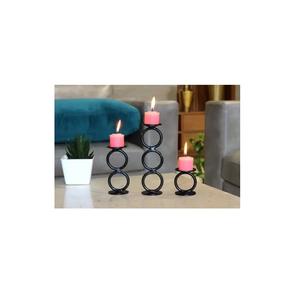 Bougeoir en métal avec revêtement en poudre pour maison et hôtel bougeoir en fer de couleur noire pour décoration de cuisine et de Table - Product Image 1