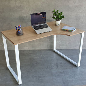 Escritorio Minimalista en Forma de L de 120x80cm, Madera Contrachapada Recubierta de Melamina con Patas de Hierro, Requiere Ensamblaje CD68021 - Product Image 3