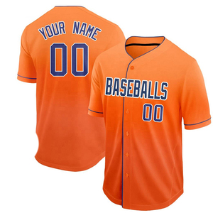 Camisetas de Béisbol Personalizadas con su Propio Diseño, Jersey de Béisbol de Cuello en V de Poliéster de Alta Calidad con Cierre de Botones - Product Image 1